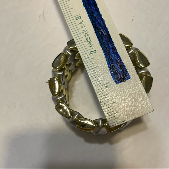 lightweight plastic stretch bracelet gold silver - Picture 5 of 5